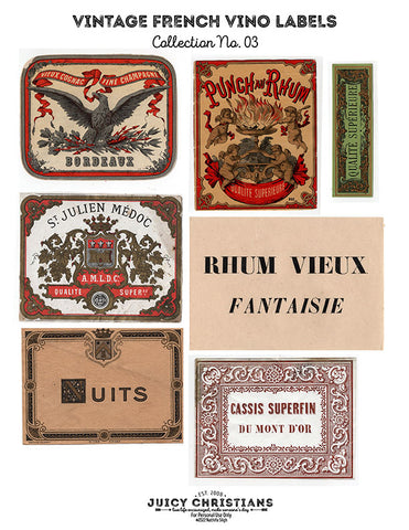 Vintage French Vino Label Collection No. 03
