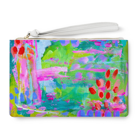 Abstract Cherry Green Clutch