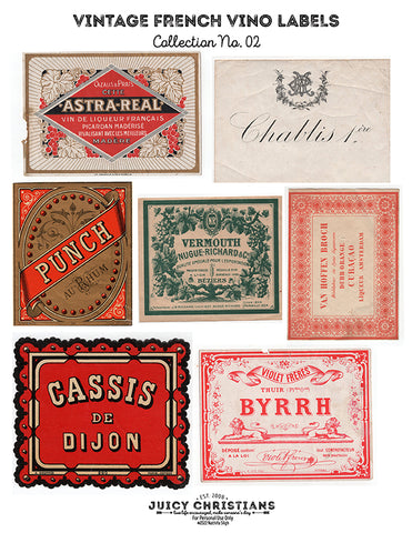 Vintage French Vino Label Collection No. 02