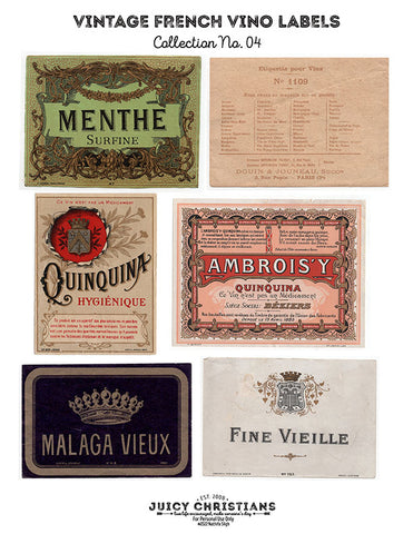 Vintage French Vino Label Collection No. 04